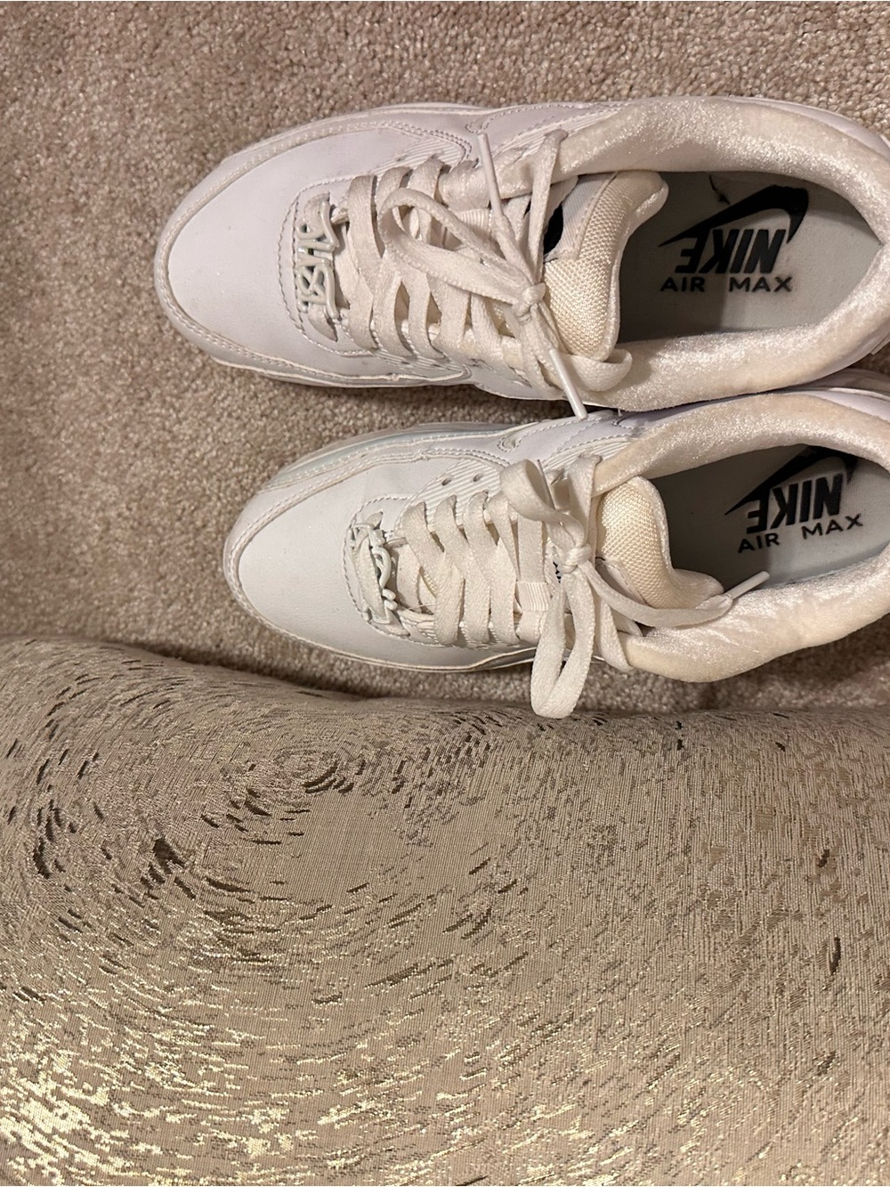 Nike Women's All-White Air Max Athletic Sneakers - Picture 4 of 5
